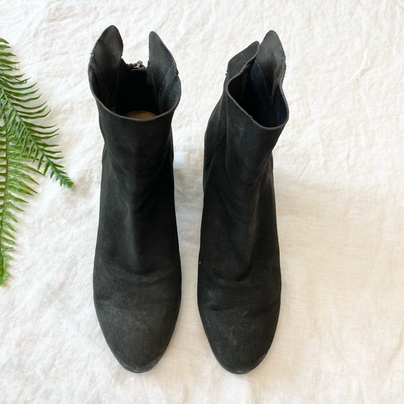 Lucky Brand Ravynn Ankle Boot Black Leather Block Heel - Picture 4 of 12